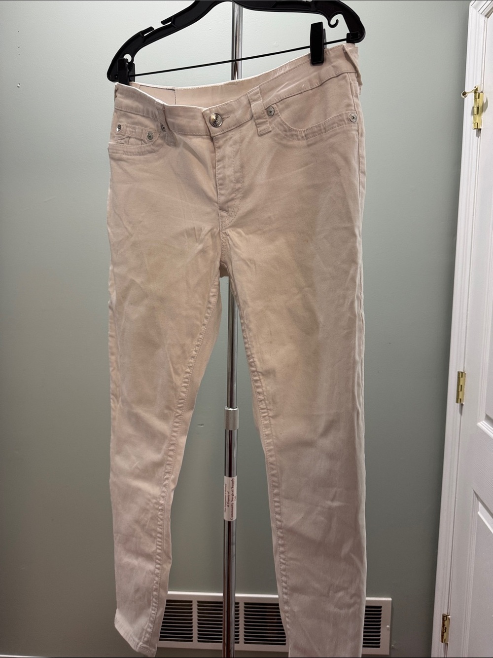 True Religion Slim Fit Jeans in Light Beige